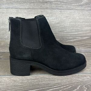 Blondo Lima Waterproof Black Leather Zip Chunky Heel Women’s Sz 10 Chelsea Boots